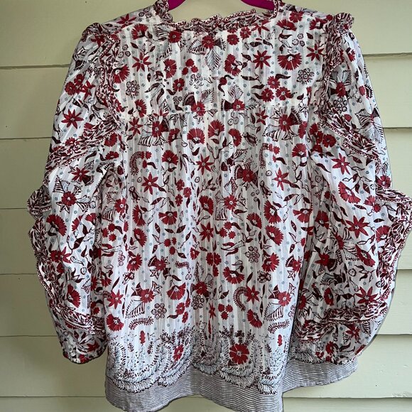 ULLA JOHNSON Azalea Blouse in Cream Floral - Picture 13 of 16